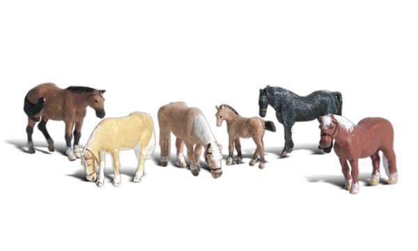 Woodland Scenics : 6 x Farm Horses