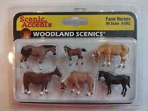 Woodland Scenics : 6 x Farm Horses