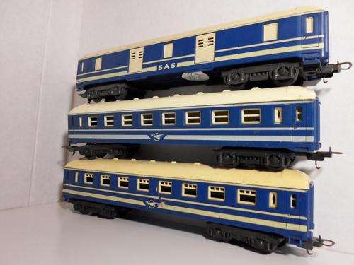 3 x Lima Blue Train Coaches