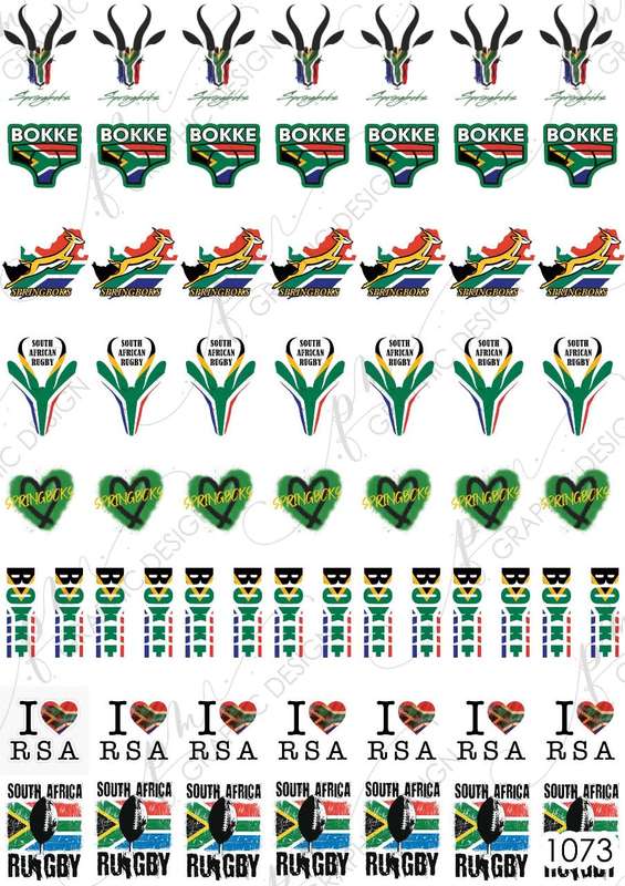 Rugby Bokke Nail Decal