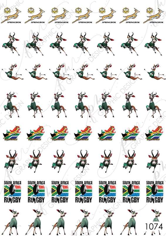 Rugby Bokke Nail Decal