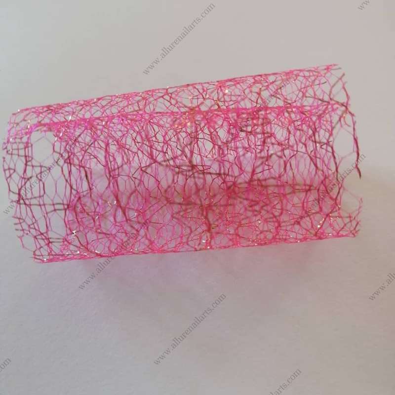 pink mesh nail art