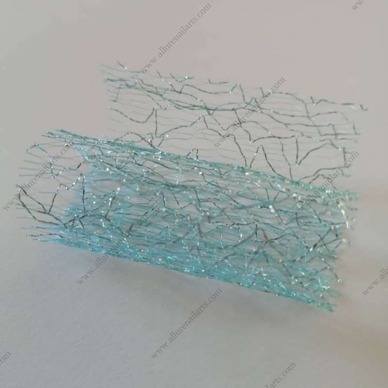 blue mesh nail art