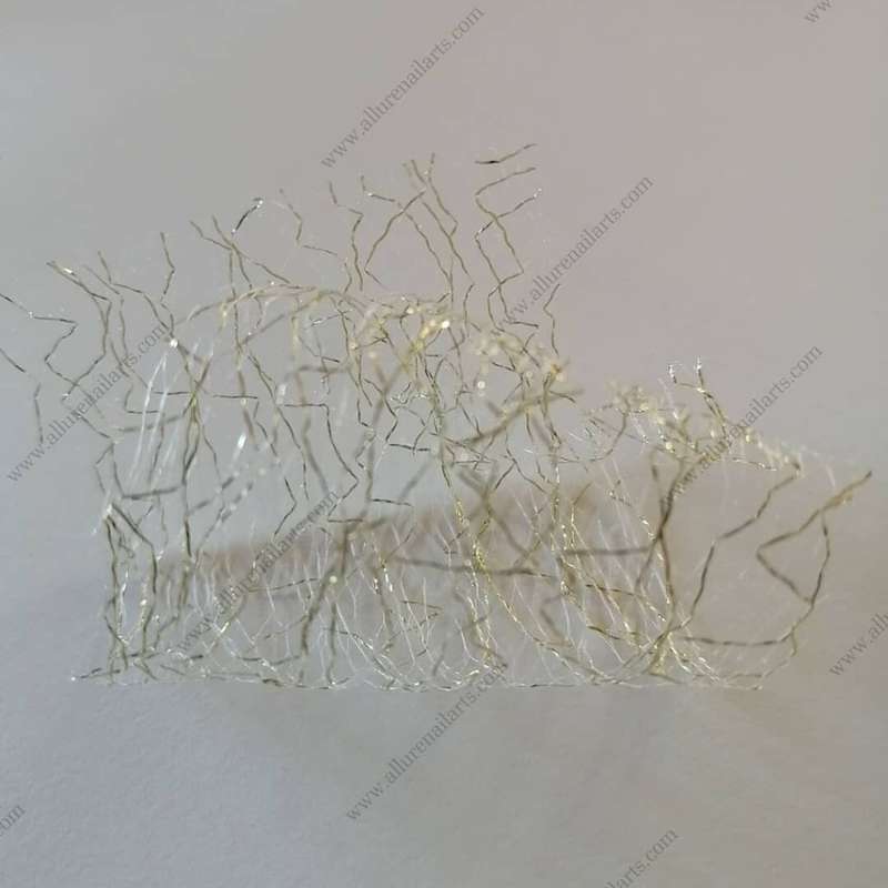gold mesh nail art