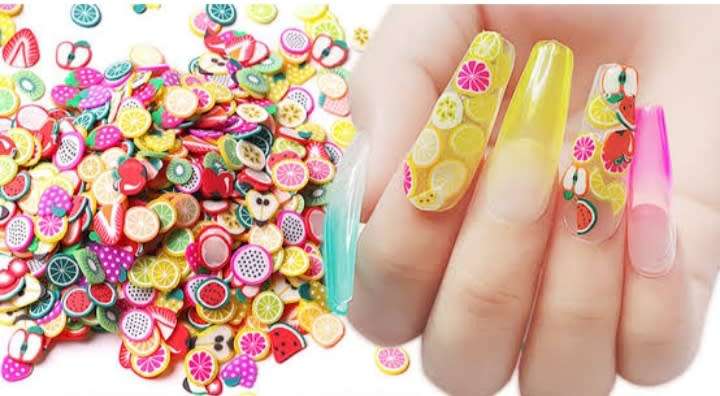 mixed fimo nail art