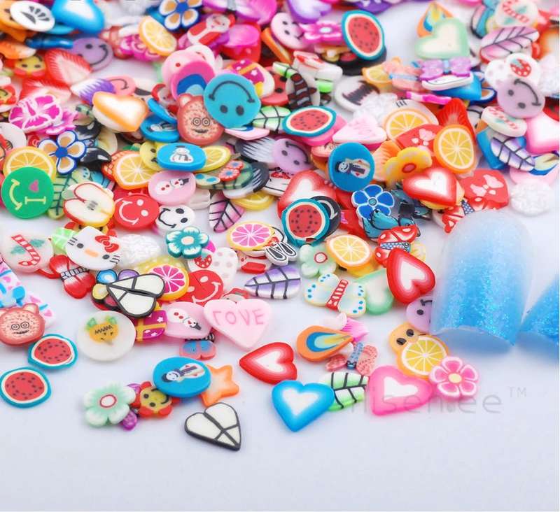 mixed fimo nail art