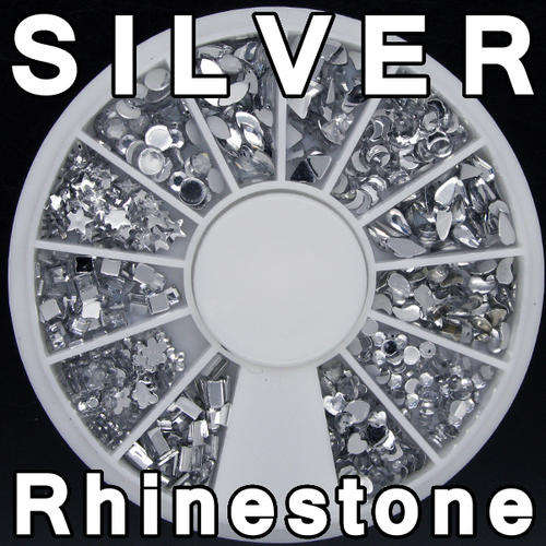 FREE SHIPPING 120 pcs 3D Nail Art Tips Glitters FIMO Slice Rhinestones Beads Wheel