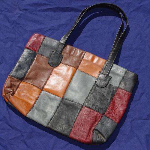 Vintage Genuine Patchwork Leather Handbag -- Very Stylish