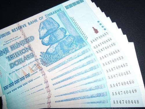 100 Trillion Zimbabwe Dollars Crisp UNCIRCULATED  ##  AA PREFIX  ##