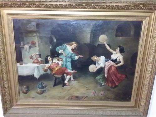 **TWO PAINTINGS**BIG**FRAMED**BOTH OLD**SAME PERIOD**SAME ARTIST**
