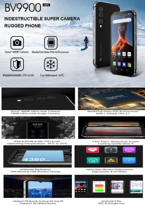 Blackview BV9900 Pro, 48MP Camera, 8GB+128GB, FLIR Thermal Imager