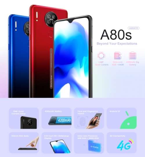 Blackview A80s 4Gb RAM 64Gb Internal storage