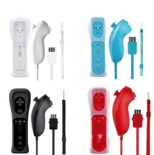 Wii Remote (with Motion Plus), Nunchuck Controller and Silicone Cover (Range of colours)