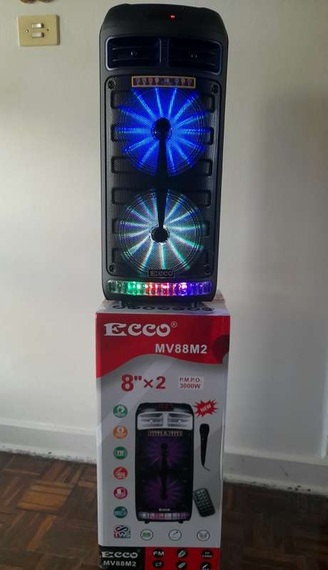 BIG 8x2` Ecco 3000W Bluetooth Speaker with microphone and Remote