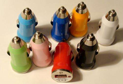Mini 1A : 5 Volt : USB Car Charger - 9 colors to choose from