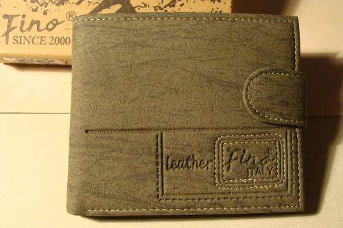 Green mens wallet - leather