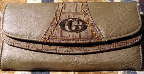 Stylish dark stone green purse