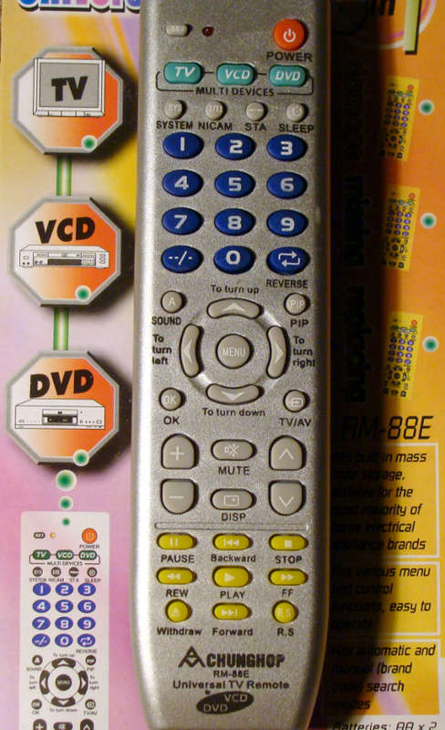 Universal TV + DVD + VCD remote