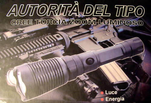 BRIGHT ...  my largest ... CREE Led      ZOOM      RechargableTorch