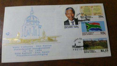 1994 Presidential Inauguration  First day Cover with Mandela stamp