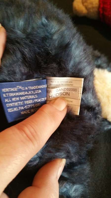 2000 GANZ HERITAGE COLLECTION BLUE HUDSON TEDDY BEAR