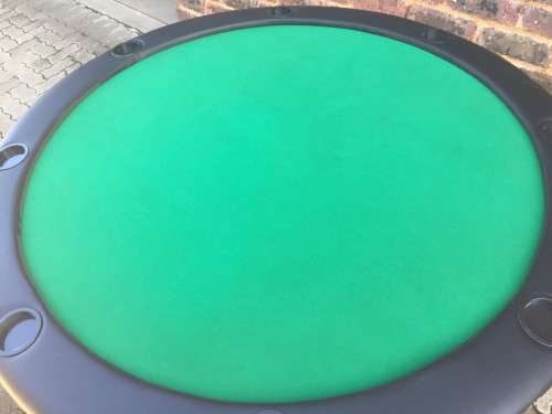 Felt-lined poker table with drinks holders, 8 players