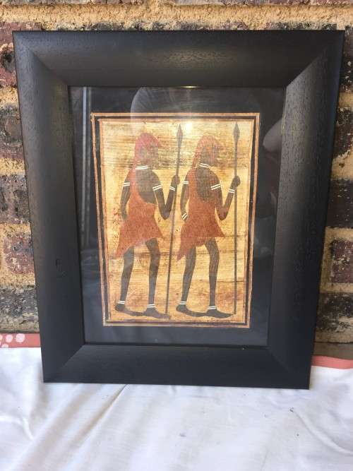 Set of Four Framed Masai Mixed Media