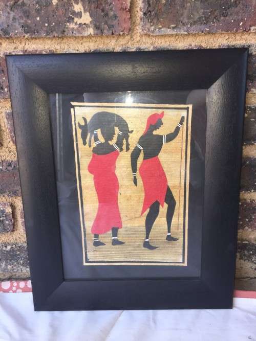 Set of Four Framed Masai Mixed Media