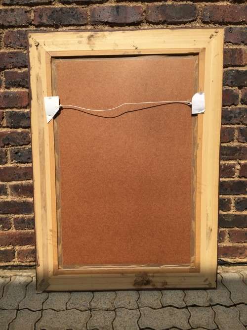 Large hall mirror with wooden frame