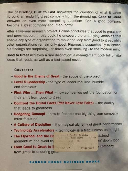 Good to Great, by Jim Collins