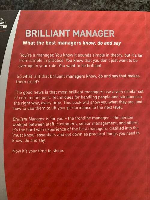 Brilliant Manager by Nic Peeling