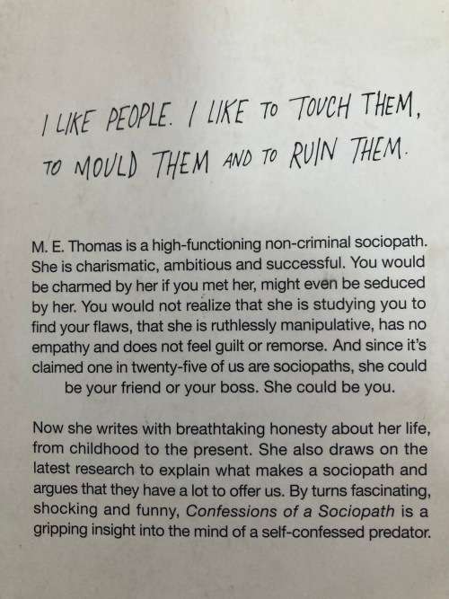 Confessions of a Sociopath by M. E. Thomas