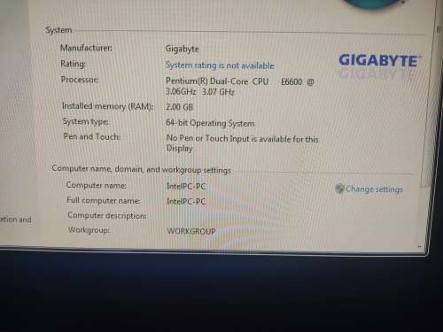 Refurbished Gigabyte Pentium Dual Core PC with WiFi Connector