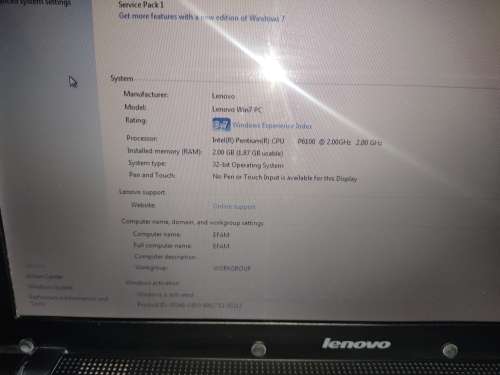 Lenovo Laptop G560 Intel Pentium CPU 15.6-inch screen