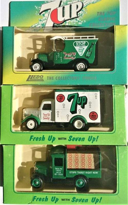 Lledo-7 UP Variety-1955 Volkswagen Transporter Van,1935 Ford Articulated Truck,etc.