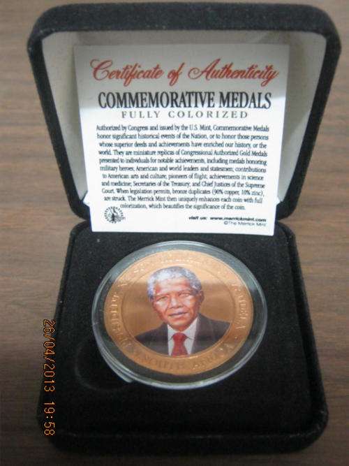 Mandela Colorized Medal of Honor (No more being made)