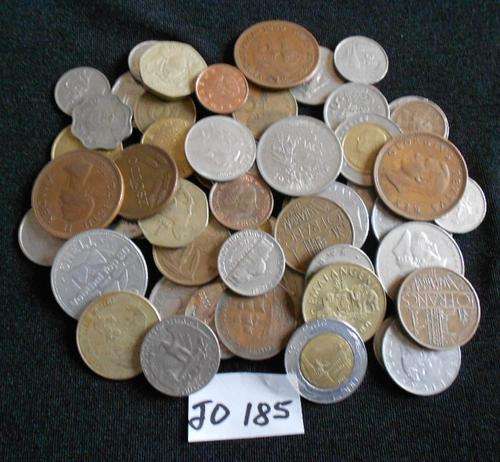 60 UNSORTED MIXED WORLD COINS.  BID PER COIN TO TAKE THE LOT