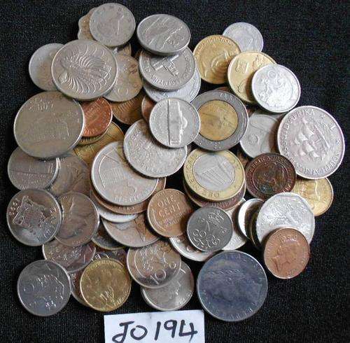 60 UNSORTED QUALITY MIXED WORLD COINS. BID PER COIN TO TAKE THE LOT