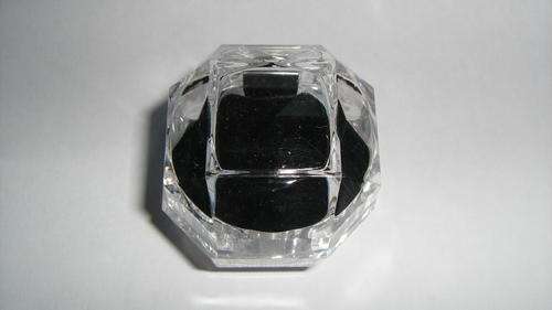 Clear  Acrylic Crystal Ring Boxes with Black Velveteen Insert