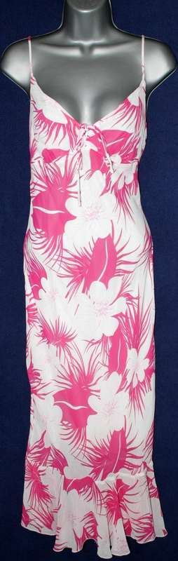 BAY white and pink maxi dress size 12