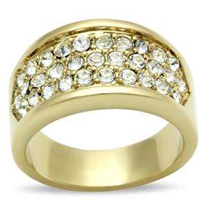 ION PLATED Dress Ring with Austrian Crystals - Size 5/6/7/8/10