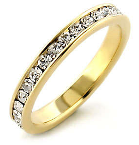 Gold Plated Austrian Crystal Eternity ring Size 7/9/10