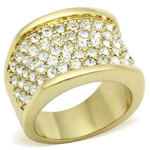 ION PLATED Dress Ring with Austrian Crystals Size 8-10**SPARKLE**