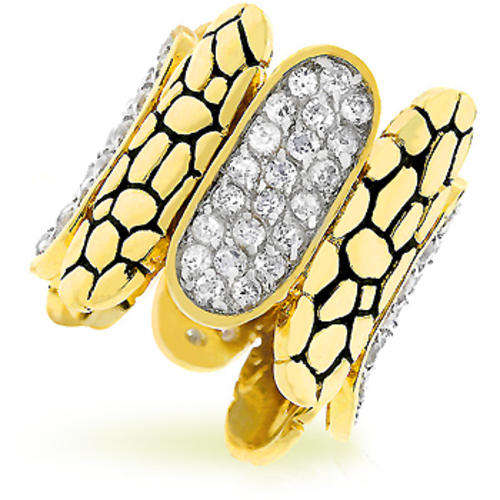 Cubic Zirconia Gold Plated Dress Ring Size 6, 8, 9