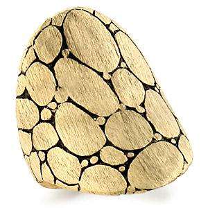 Bulky Gold Plated Paterned Ring- Size 9, 10