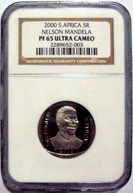 NGC SLABBED PROOF R5 SMILING MADIBA ** YEAR 2000 ** PF65 ULTRA CAMEO** HIGH GRADE **