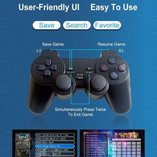 8K HD Video Game Console & Android TV BOX 3D PSP Game Stick Dual System + Wireless Controllers