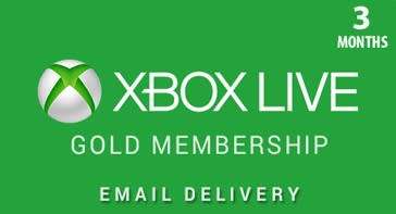XBox Live 3 Month Gold Membership Digital Download Code Get the Code Emailed Instantly