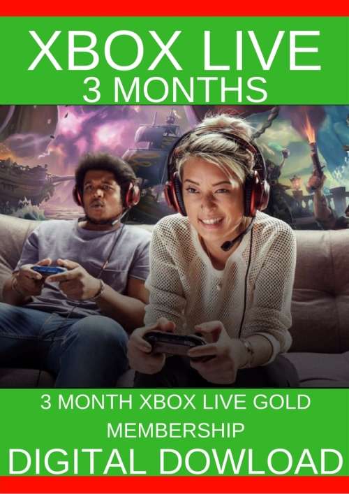 XBox Live 3 Month Gold Membership Digital Download Code Get the Code Emailed Instantly