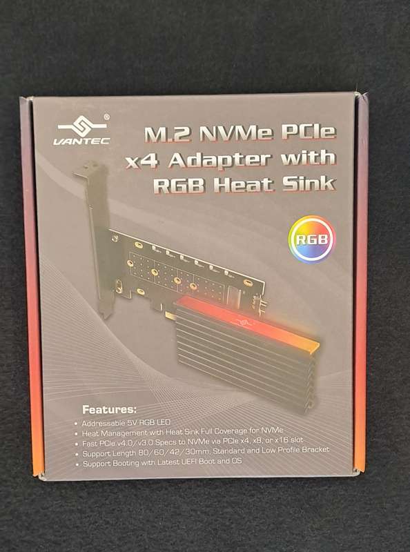 Vantech M.2 NVMe PCIe X4 Adaptor